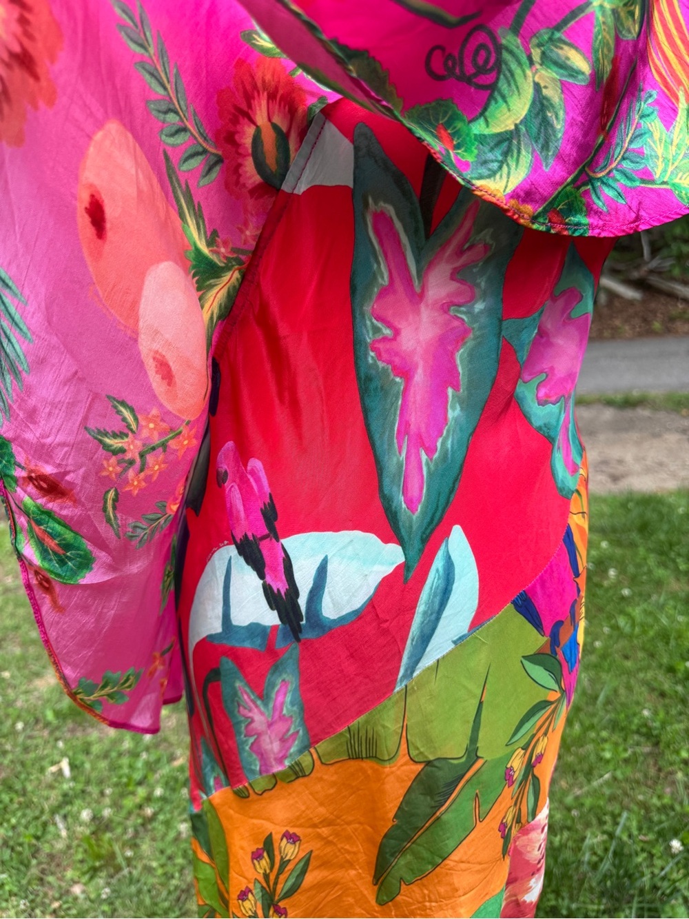 FARM Rio Tropical Ruffle One Shoulder Midi Maxi Dress XL See Description 🙏🏼 - Picture 5 of 16